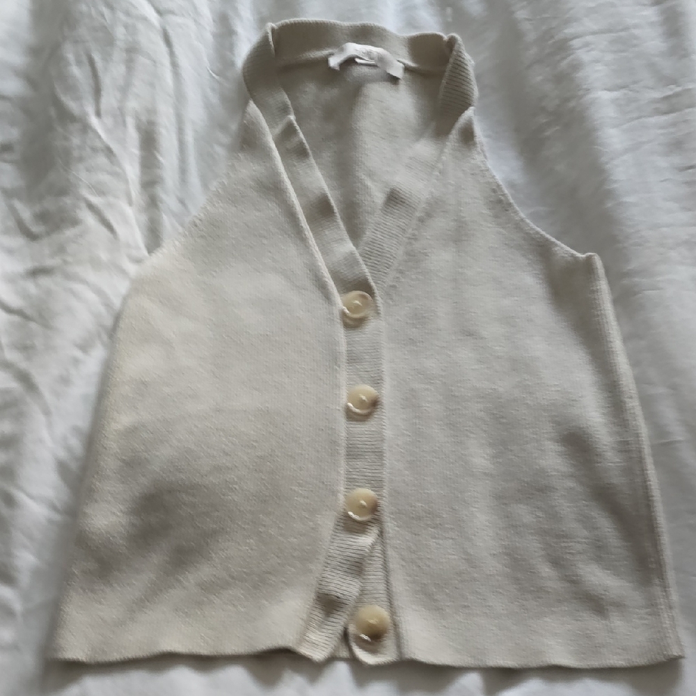 Cream Button-Up Vest